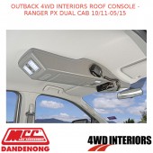 OUTBACK 4WD INTERIORS ROOF CONSOLE - RANGER PX DUAL CAB 10/11-05/15